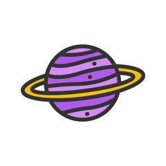 Saturn icon vector image. Suitable for mobile apps, web apps and print media.