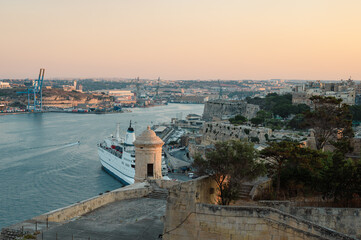 Panoramic View of Birgu Port from Valletta Lookout