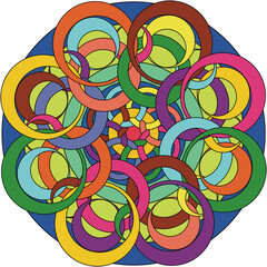 Mandala paintings have patterns, colorful colors, prints, covers, patterns on the product surface.