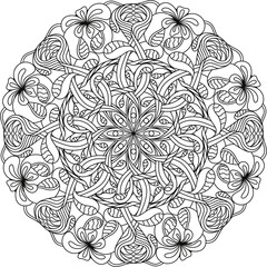 Simple Line Drawings, Line Drawings for Painting Practice, Mandala Paintings, Line Drawings for Making Coloring Books, Printings, Covers, Patterns on Product Surfaces.