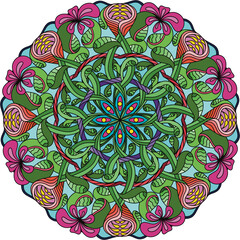 Mandala paintings have patterns, colorful colors, prints, covers, patterns on the product surface.