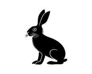 creative Silhouette hare Icon Vector Illustration
