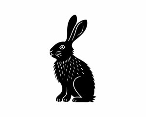 creative Silhouette hare Icon Vector Illustration