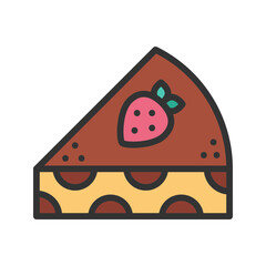 Slice of Cake II icon vector image. Suitable for mobile apps, web apps and print media.