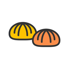 Small Baked Buns icon vector image. Suitable for mobile apps, web apps and print media.