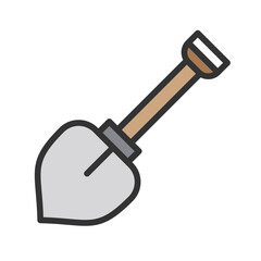 Spade and Shovel icon vector image. Suitable for mobile apps, web apps and print media.