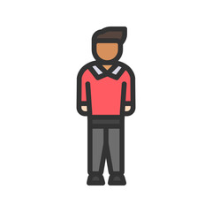 Student Standing icon vector image. Suitable for mobile apps, web apps and print media.