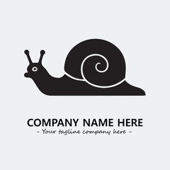 Snail illustration black and white for logo company vector image
