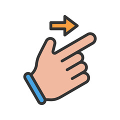 Swipe Right icon vector image. Suitable for mobile apps, web apps and print media.