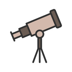 Telescope on Stand icon vector image. Suitable for mobile apps, web apps and print media.