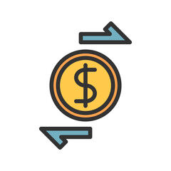 Transaction icon vector image. Suitable for mobile apps, web apps and print media.