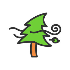 Obraz premium Tree with Wind icon vector image. Suitable for mobile apps, web apps and print media.