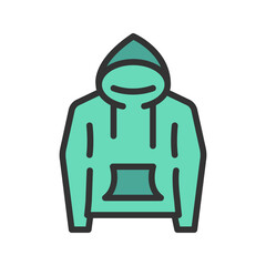 Warm Hoodie icon vector image. Suitable for mobile apps, web apps and print media.
