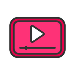 Video icon vector image. Suitable for mobile apps, web apps and print media.