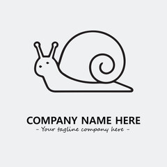 Snail illustration black and white for logo company vector image
