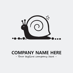 Snail illustration black and white for logo company vector image
