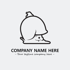 Snail illustration black and white for logo company vector image
