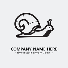 Snail illustration black and white for logo company vector image
