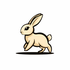 Fototapeta premium Joyful rabbit bounding through a vibrant meadow under the warm sun in springtime Generative AI