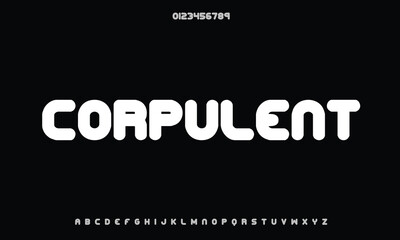 Corpulent Caps BRK vector font alphabet with numbers