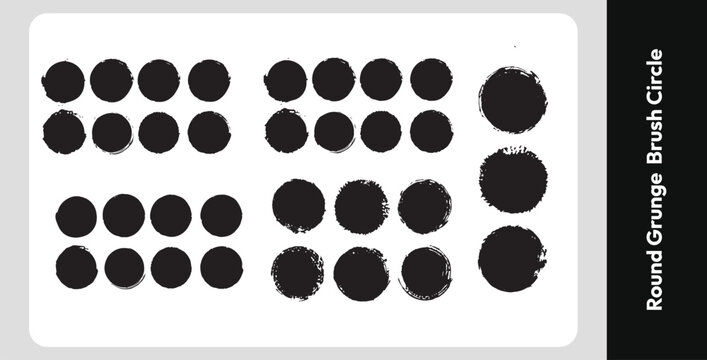 Set brush strock, paint brush, Vector collection, creative brush, grunge, Ink blots, Blob, Vector, Round Grunge, circle brush 