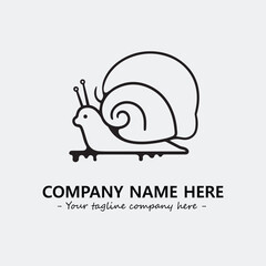 Snail illustration black and white for logo company vector image
