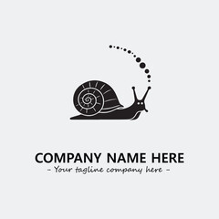 Snail illustration black and white for logo company vector image
