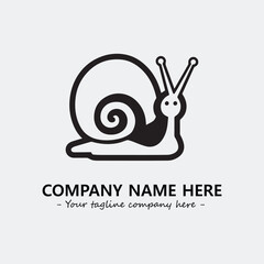 Snail illustration black and white for logo company vector image

