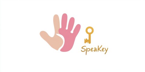 Obraz premium Hand in Hand - Unlock the potential: A conceptual illustration featuring a hands symbolic to language, holding the key.