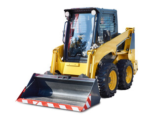 Skid steer loader isolated on white