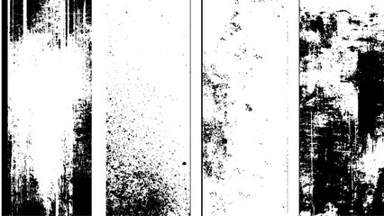 Set Of grunges, black Vector, Overlay's texture, grunge metal and dust scratch black and white texture background
