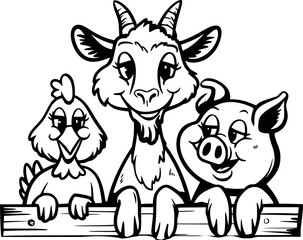 Farm animals svg,chicken,pig svg,goat files