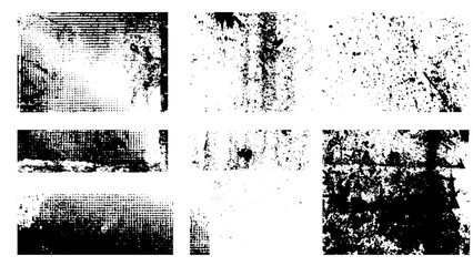 Set Of Grunges, Abstract dirty or aging frame. Dust particle and dust grain texture or dirt overlay use effect for frame, Dirty and covered in black spots a concrete wall. Texture or background