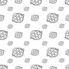 kitchen utensil pattern. kitchenware seamless pattern. doodle kitchen background