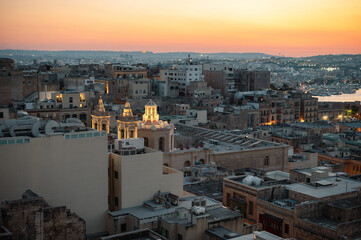 Panoramic Rooftop View of Valletta, Malta