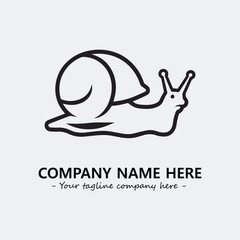 Snail illustration black and white for logo company vector image
