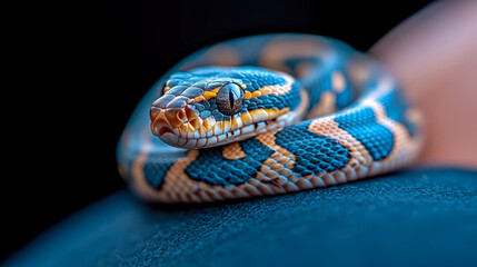 Diamond Python Close-up: Serpentine Reptile with Scale, Wildlife Reptile Predator, Beauty Reptile