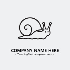 Snail illustration black and white for logo company vector image
