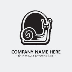Snail illustration black and white for logo company vector image
