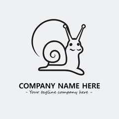 Snail illustration black and white for logo company vector image
