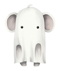 PNG Cute elephants wearing ghost custume animal cartoon mammal.