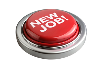 New job button concept with bright colors, perfect for job opportunities, recruitment, and career visuals
