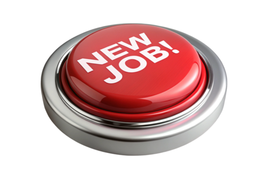 New job button concept with bright colors, perfect for job opportunities, recruitment, and career visuals