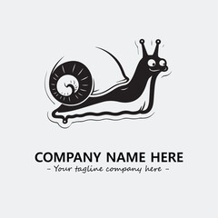 Snail illustration black and white for logo company vector image
