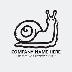 Snail illustration black and white for logo company vector image
