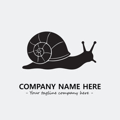 Snail illustration black and white for logo company vector image
