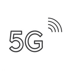 5G Network Icon for Digital Technology Websites, Mobile App Design, Telecommunications Infographics, and Network Coverage Visualization