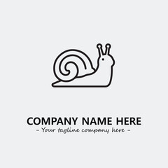 Snail illustration black and white for logo company vector image
