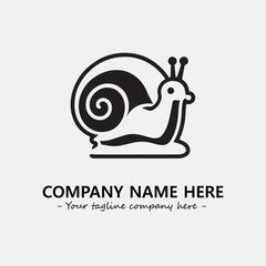 Snail illustration black and white for logo company vector image
