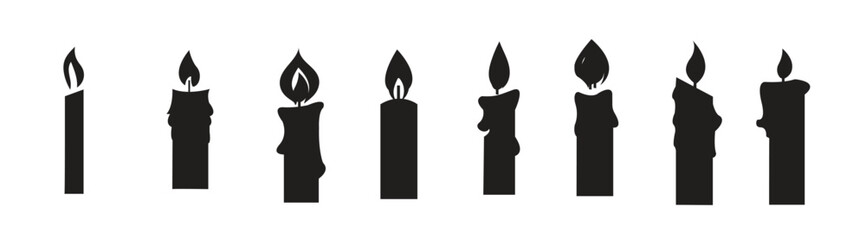 Candle Set Silhouette Black Color